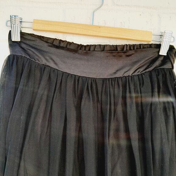 Love Fire Black Tulle Midi Full Skirt Feminine Balletcore Evening Holiday Sz: S - Picture 4 of 10
